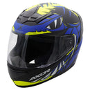 AXOR RAGE PYTHON MATT BLUE YELLOW BLACK FULL FACE MOTORCYCLE MOTORBIKE HELMET